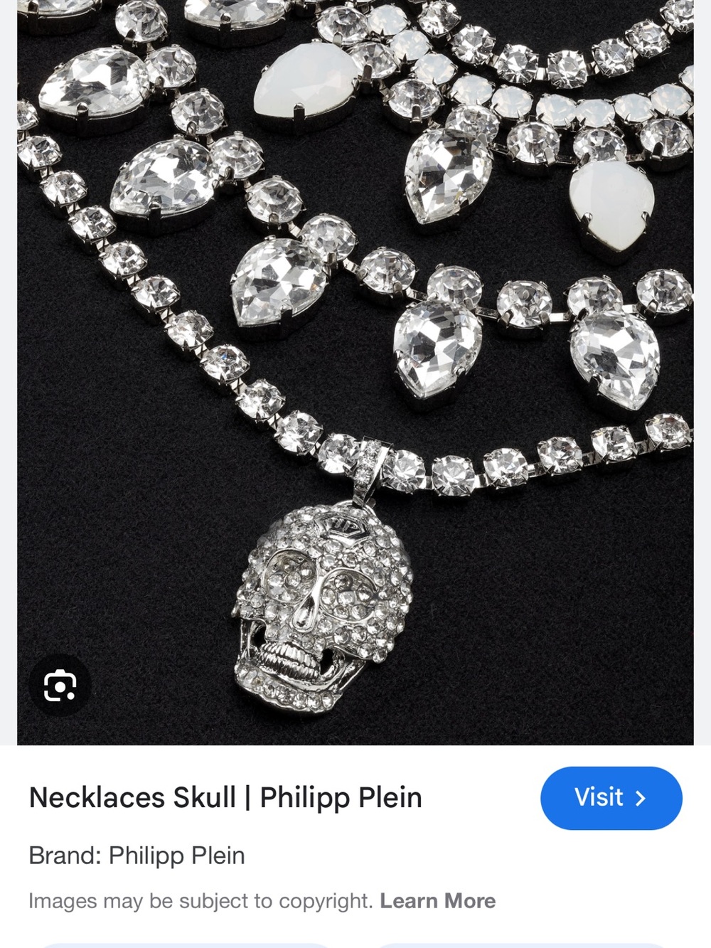 Philipp Plein set of 4 Silver Crystal Choker/ Necklaces  - Clear Crystal - Picture 2 of 3